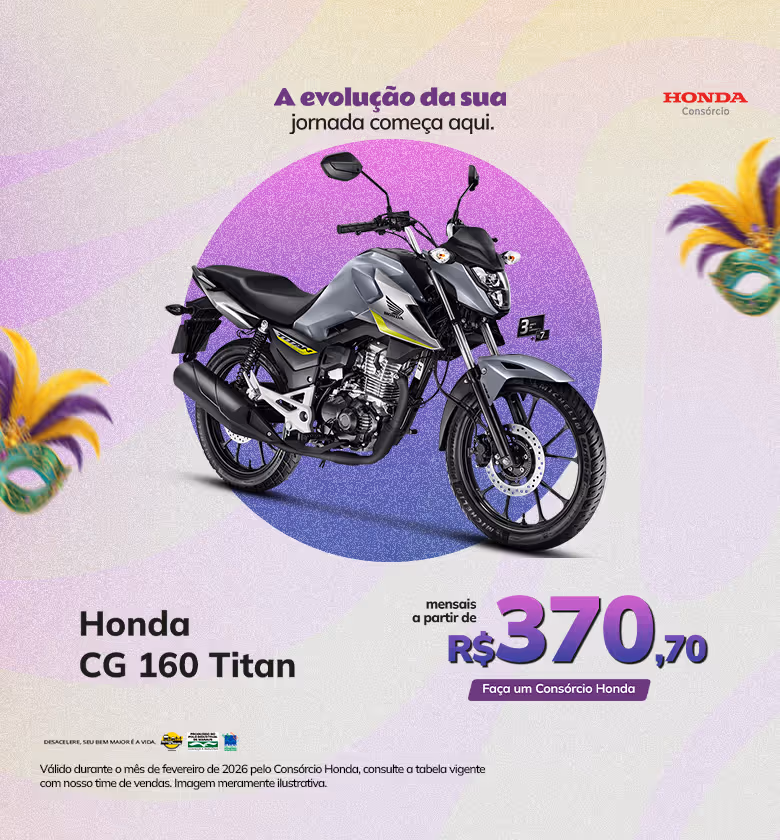 Banner Fevereiro 2026 MotoPark Honda Consórcio CG 160 Titan