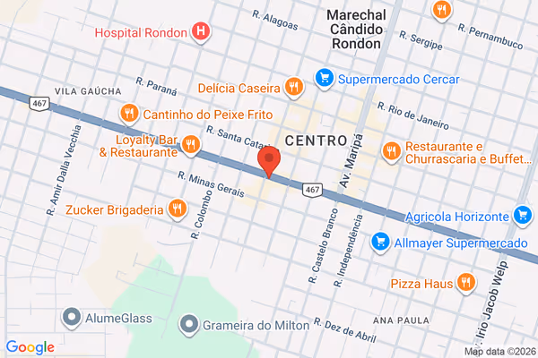 Mapa da localização - Marechal Cândido Rondon