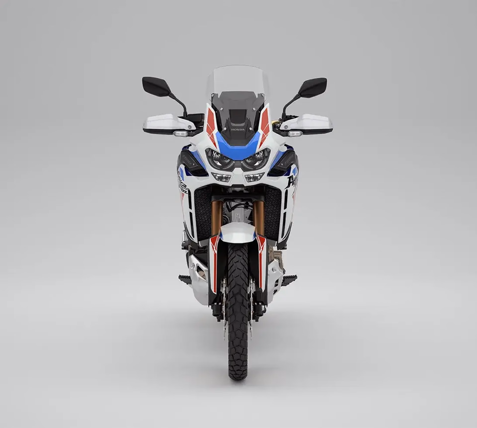 Detalhe frontal da CRF 1100L Africa Twin Adventure Sports ES branco perolizado - 6 de 24